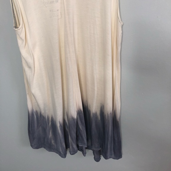 Free People Cream / Grey Dip Dye Tunic Tank Top - Picture 8 of 8